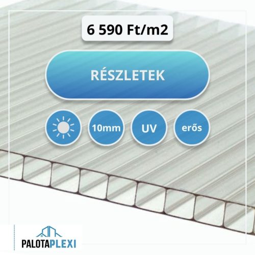 Hővisszaverő | 10mm | UV védett | Erősített | Légkamrás Polikarbonát