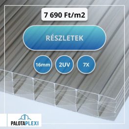   Antracit | 16 mm | Kétoldalt UV védett | Erősített | Légkamrás Polikarbonát