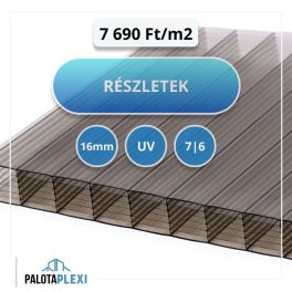   Bronz | 16 mm | UV védett | 7 falú 6 kamrás | Légkamrás Polikarbonát